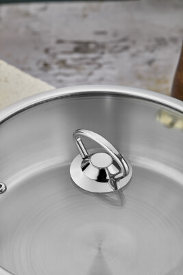 Cooker Lara 24 cm İndüksiyon Uyumlu Paslanmaz Çelik Basık Tencere CKR460 - 2