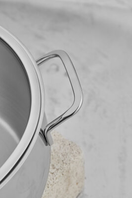 Cooker Lara 26 cm İndüksiyon Uyumlu Paslanmaz Çelik Cam Kapaklı Derin Tencere CKR461 - 3