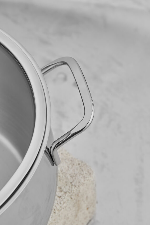 Cooker Lara 26 cm İndüksiyon Uyumlu Paslanmaz Çelik Cam Kapaklı Derin Tencere CKR461 - 3