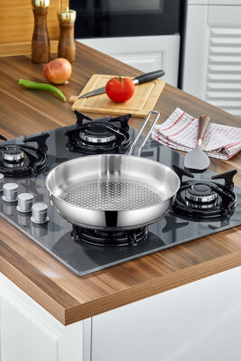 Cooker Lara 26 Cm Paslanmaz Çelik İndüksiyon Uyumlu Tava CKR3938 - 2