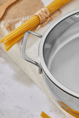 Cooker Lara 28 cm İndüksiyon Uyumlu Paslanmaz Çelik Basık Tencere - 4