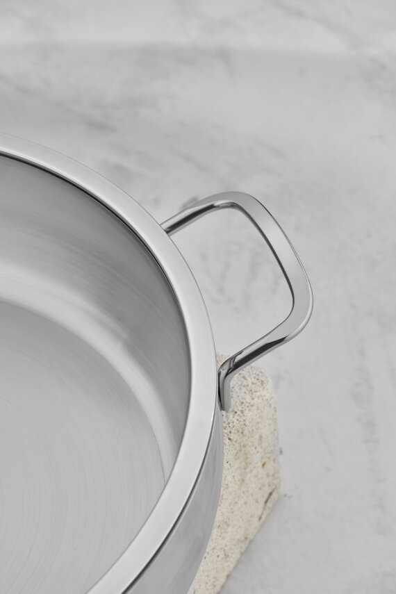 Cooker Lara 30 cm İndüksiyon Uyumlu Paslanmaz Çelik  Basık Tencere - 3