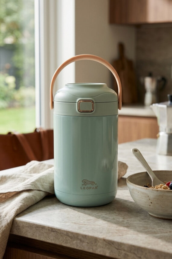 Cooker Leopar 2 Litre Kaşıklı Yemek Termosu YK1412 - 3
