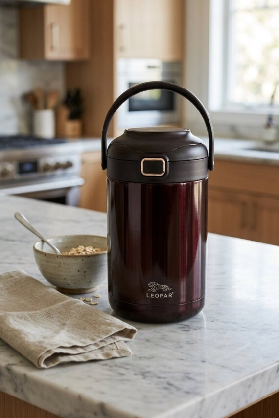 Cooker Leopar 2 Litre Kaşıklı Yemek Termosu YK1412 - 6