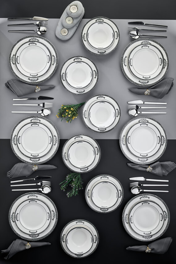 Cooker Monarch 24 Parça Porselen Yemek Takımı CKR4805 - 7