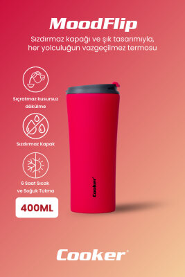 Cooker MoodFlip 400 ml Paslanmaz Çelik Bardak Termos CKR2050 - 2