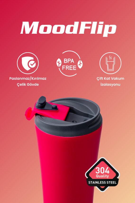 Cooker MoodFlip 400 ml Paslanmaz Çelik Bardak Termos CKR2050 - 3