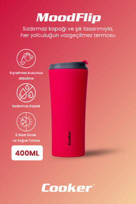 Cooker MoodFlip 400 ml Paslanmaz Çelik Bardak Termos CKR2050 - 13