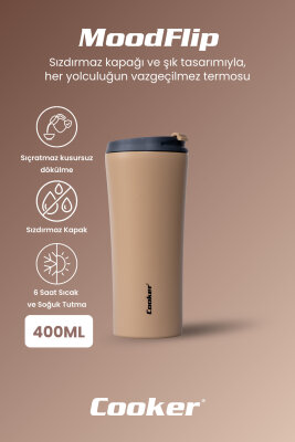 Cooker MoodFlip 400 ml Paslanmaz Çelik Bardak Termos CKR2050 - 28