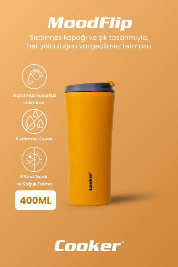 Cooker MoodFlip 400 ml Paslanmaz Çelik Bardak Termos CKR2050 - 33