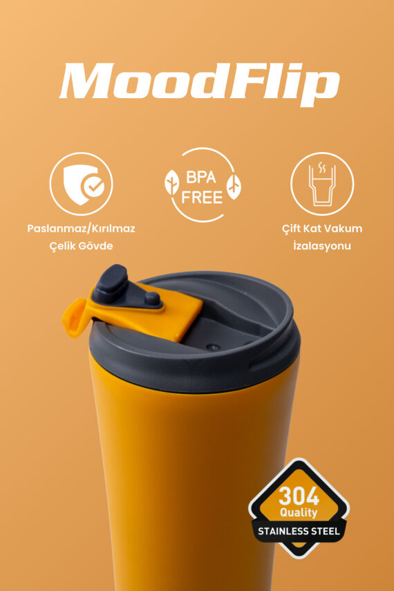 Cooker MoodFlip 400 ml Paslanmaz Çelik Bardak Termos CKR2050 - 34