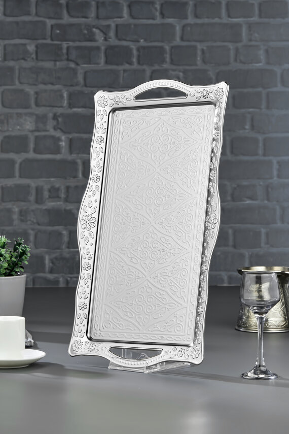 Cooker Sedef Metal Dikdörtgen Sunum Tepsisi 42 Cm CKR4746 - 3