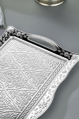 Cooker Sedef Metal Dikdörtgen Sunum Tepsisi 42 Cm CKR4746 - 5