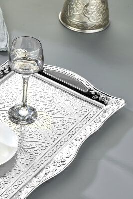 Cooker Sedef Metal Dikdörtgen Sunum Tepsisi 42 Cm CKR4746 - 8