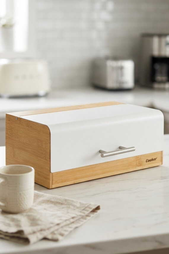 Cooker Viona Metal Kapaklı Bambu Ekmek Kutusu CKR4540 - 6