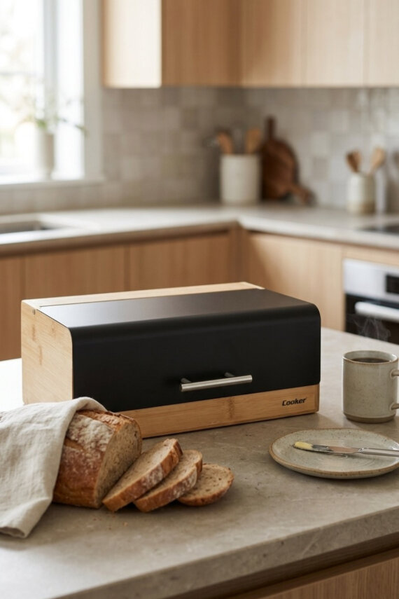 Cooker Viona Metal Kapaklı Bambu Ekmek Kutusu CKR4540 - 20