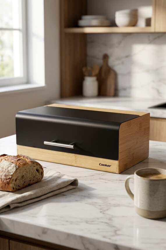 Cooker Viona Metal Kapaklı Bambu Ekmek Kutusu CKR4540 - 21