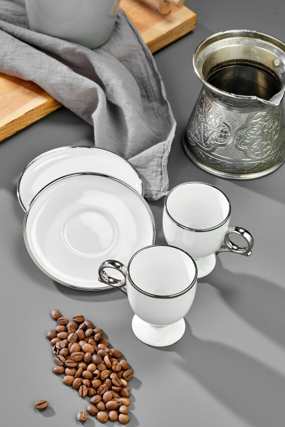 Cooker Zenora 2 Kişilik 90 ml Porselen Kahve Fincan Takımı CKR4527 - 4
