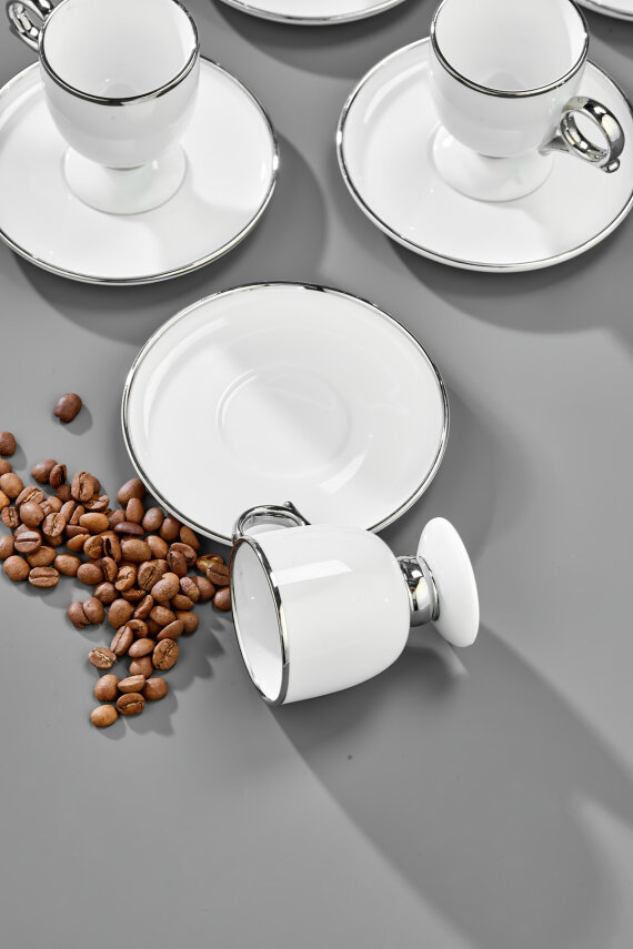 Cooker Zenora 6 Kişilik 90 ml Porselen Kahve Fincan Takımı CKR4526 - 12
