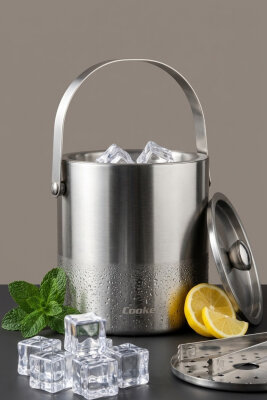 Cooket 2 Litre Çelik Buz Kovası YK1839 - 4