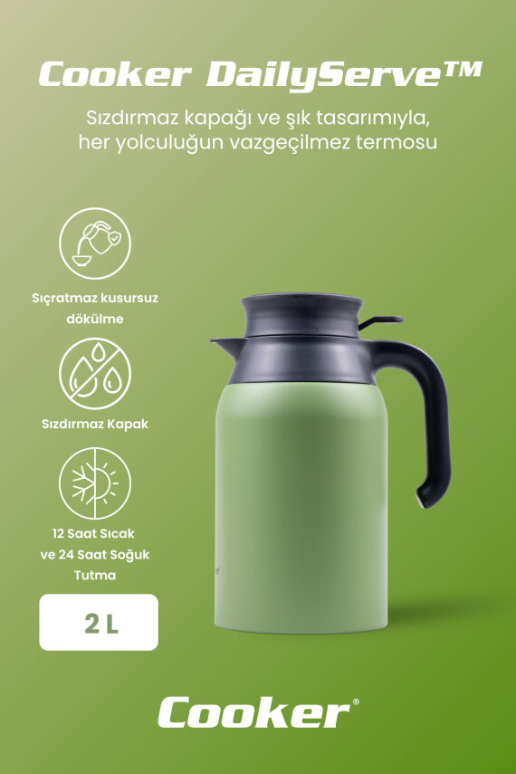 DailyServe 2 Litre Paslanmaz Çelik Termos CKR2089 - 5