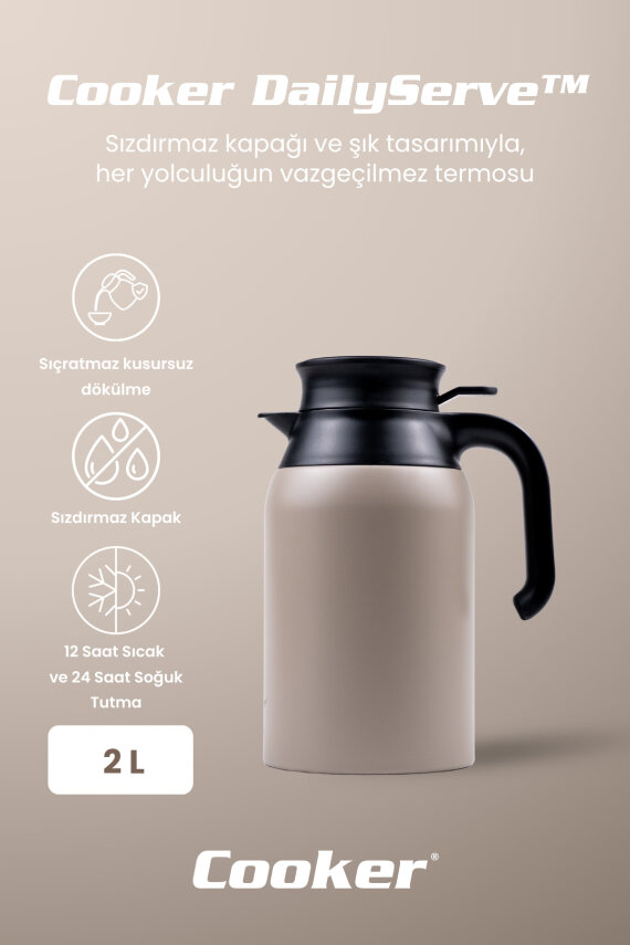 DailyServe 2 Litre Paslanmaz Çelik Termos CKR2089 - 8