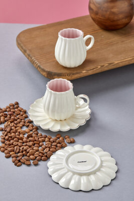 Elvaris 2 Kişilik 90 ml Porselen Kahve Fincan Takımı CKR4608 - 14