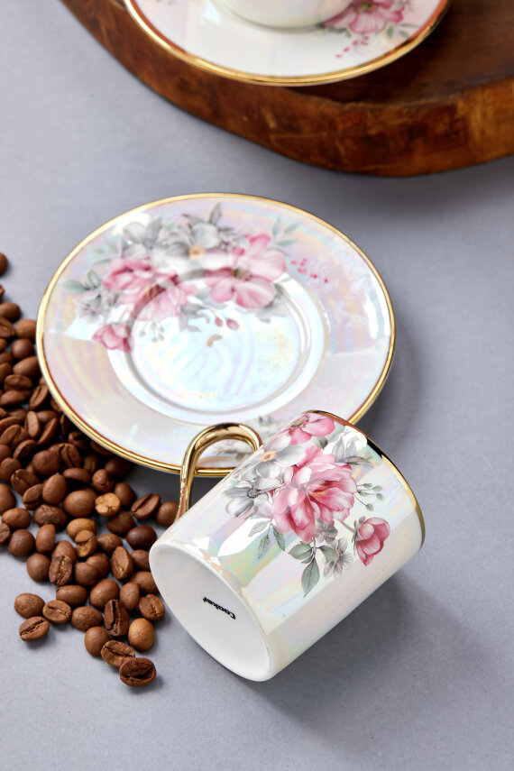 Florentis 2 Kişilik 90 ml Porselen Kahve Fincan Takımı CKR4612 - 4