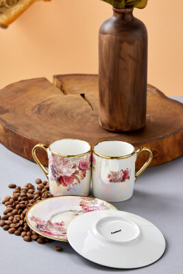 Florentis 2 Kişilik 90 ml Porselen Kahve Fincan Takımı CKR4612 - 14