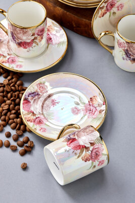Florentis 6 Kişilik 90 ml Porselen Kahve Fincan Takımı CKR4611 - 31