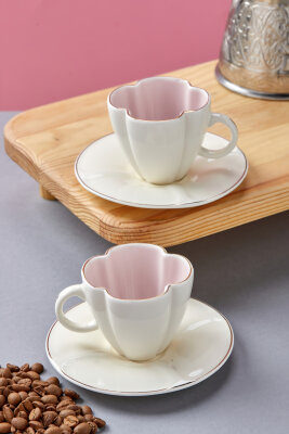 Luneth 2 Kişilik 90 ml Porselen Kahve Fincan Takımı CKR4607 - 10