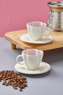 Luneth 2 Kişilik 90 ml Porselen Kahve Fincan Takımı CKR4607 - 11