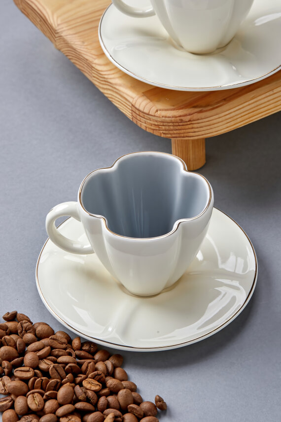 Luneth 2 Kişilik 90 ml Porselen Kahve Fincan Takımı CKR4607 - 27