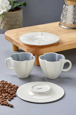 Luneth 2 Kişilik 90 ml Porselen Kahve Fincan Takımı CKR4607 - 30