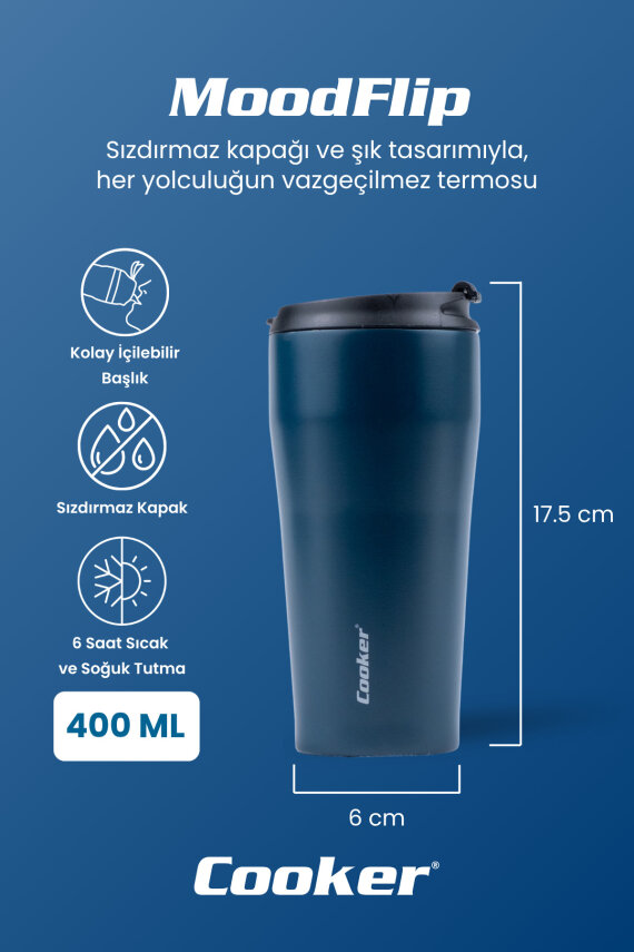 MoodFlip 400 ml Paslanmaz Çelik Bardak Termos CKR2049 - 2