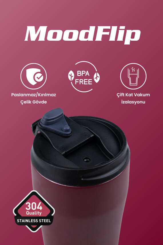MoodFlip 400 ml Paslanmaz Çelik Bardak Termos CKR2049 - 6