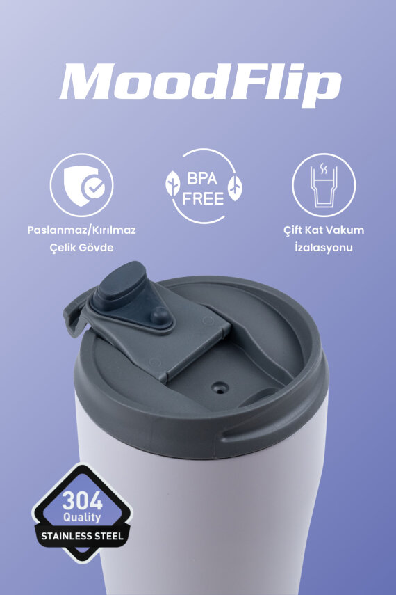 MoodFlip 400 ml Paslanmaz Çelik Bardak Termos CKR2049 - 12