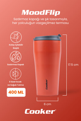 MoodFlip 400 ml Paslanmaz Çelik Bardak Termos CKR2049 - 14