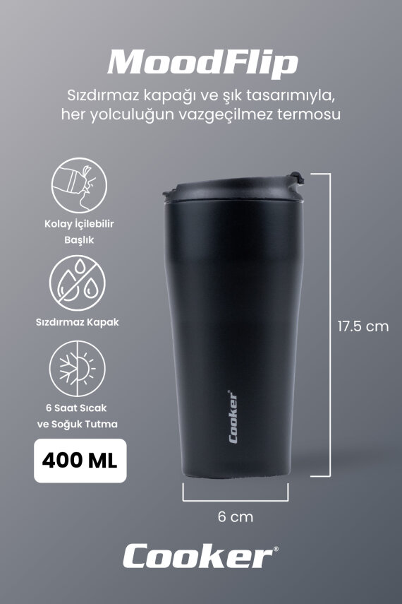 MoodFlip 400 ml Paslanmaz Çelik Bardak Termos CKR2049 - 17