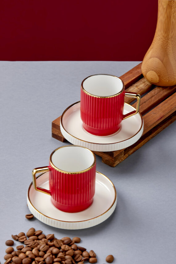 Noveris 2 Kişilik 90 ml Porselen Kahve Fincan Takımı CKR4610 - 4