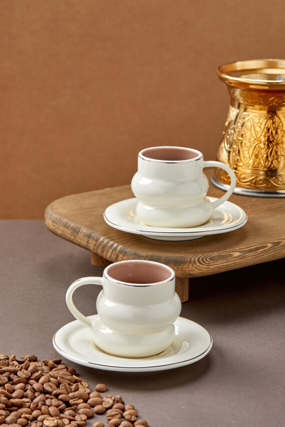 Velmont 2 Kişilik 90 ml Porselen Kahve Fincan Takımı CKR4606 - 26