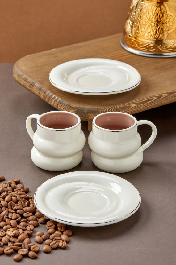 Velmont 2 Kişilik 90 ml Porselen Kahve Fincan Takımı CKR4606 - 29