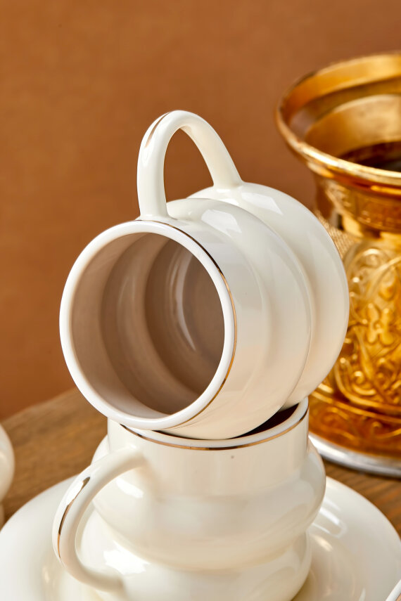 Velmont 6 Kişilik 90 ml Porselen Kahve Fincan Takımı CKR4603 - 22