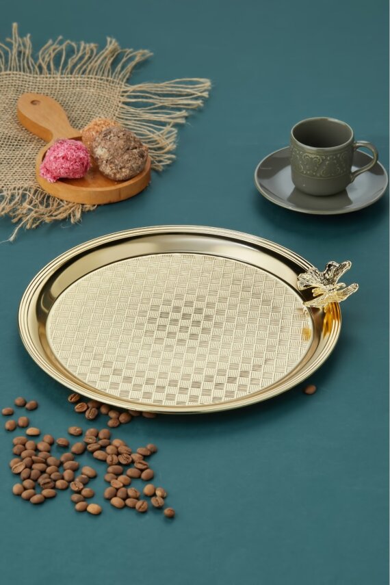 Cooker Kelebekli Yuvarlak Sunum Tepsisi 25 cm - 2
